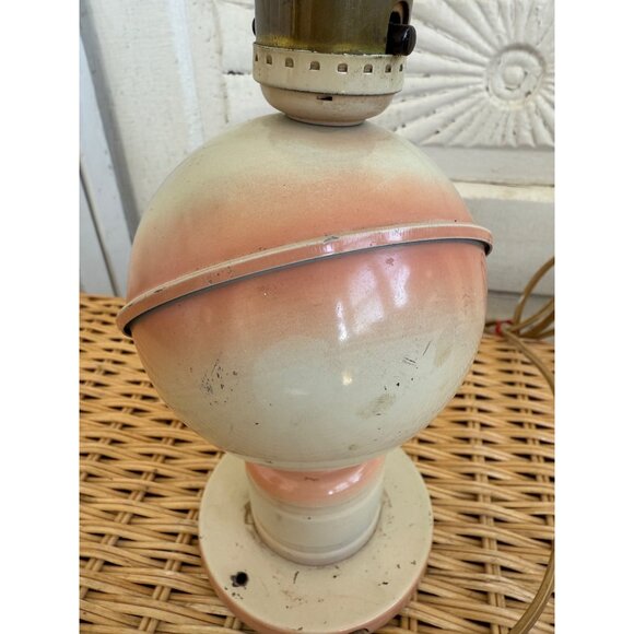 Art Deco 30's Metal Pink Saturn Planet Small Table Lamp Works! - Picture 2 of 11